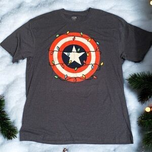 Captain America Graphic Big & Tall Mens Crew Neck Short Sleeve TShirt